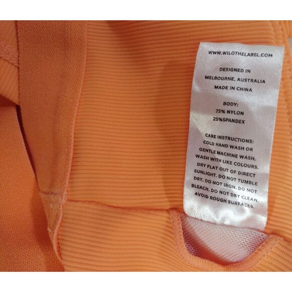 Wilo Womens Orange Ribbed Crop Tank Top Double Strap Stretch Size S NWOT. - Picture 4 of 7